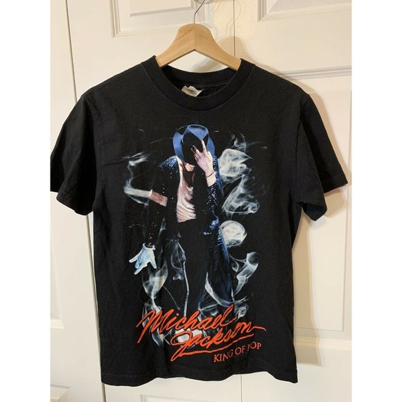 Retro Michael Jackson King Of‎ Pop Black T-Shirt Men’s Sz S - Picture 4 of 7